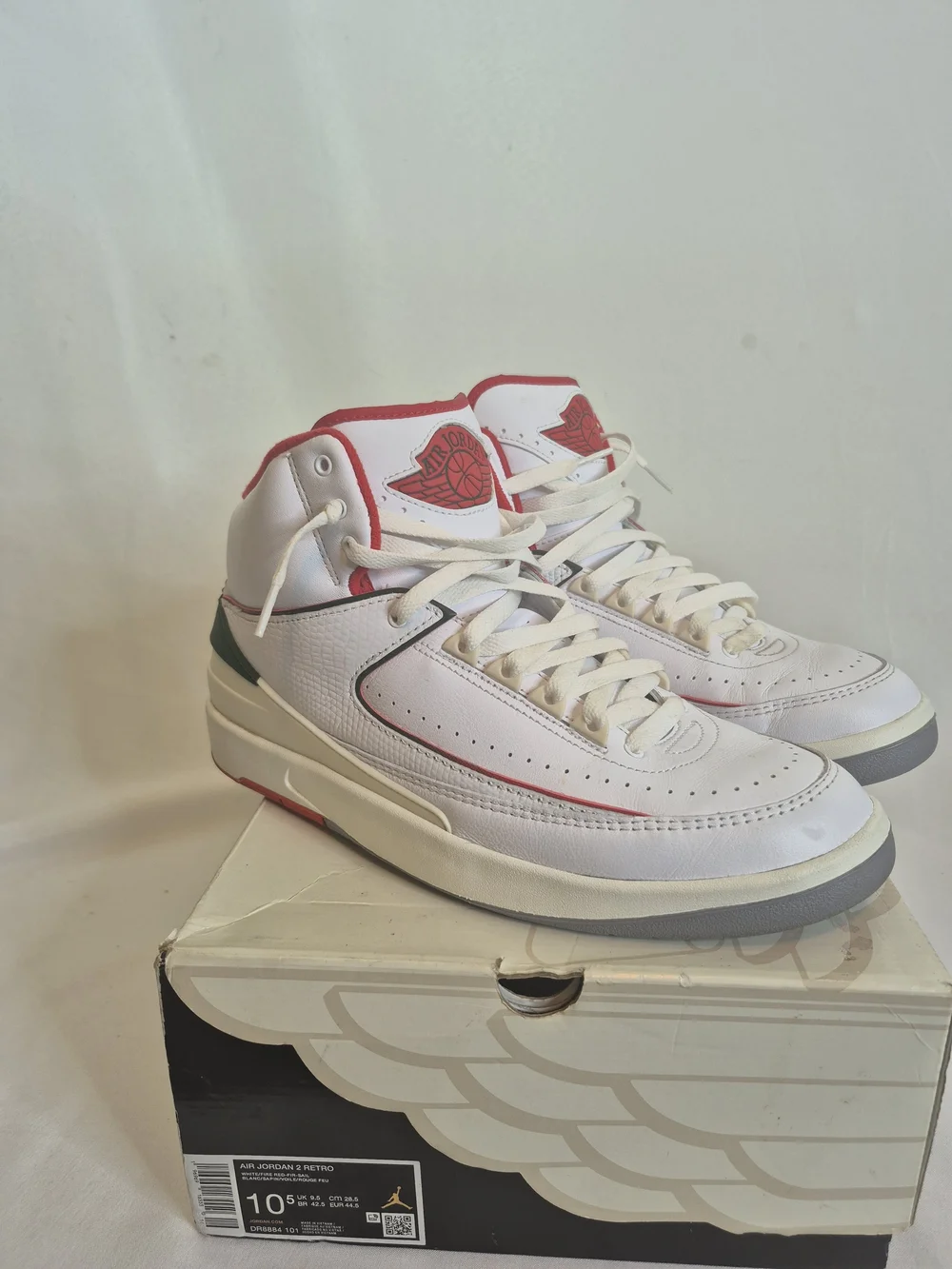 Air Jordan 2 Retro Mid White/Red Men's Basketball Shoes